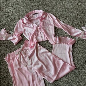 Nasty Gal Pink Satin Sleepwear Set